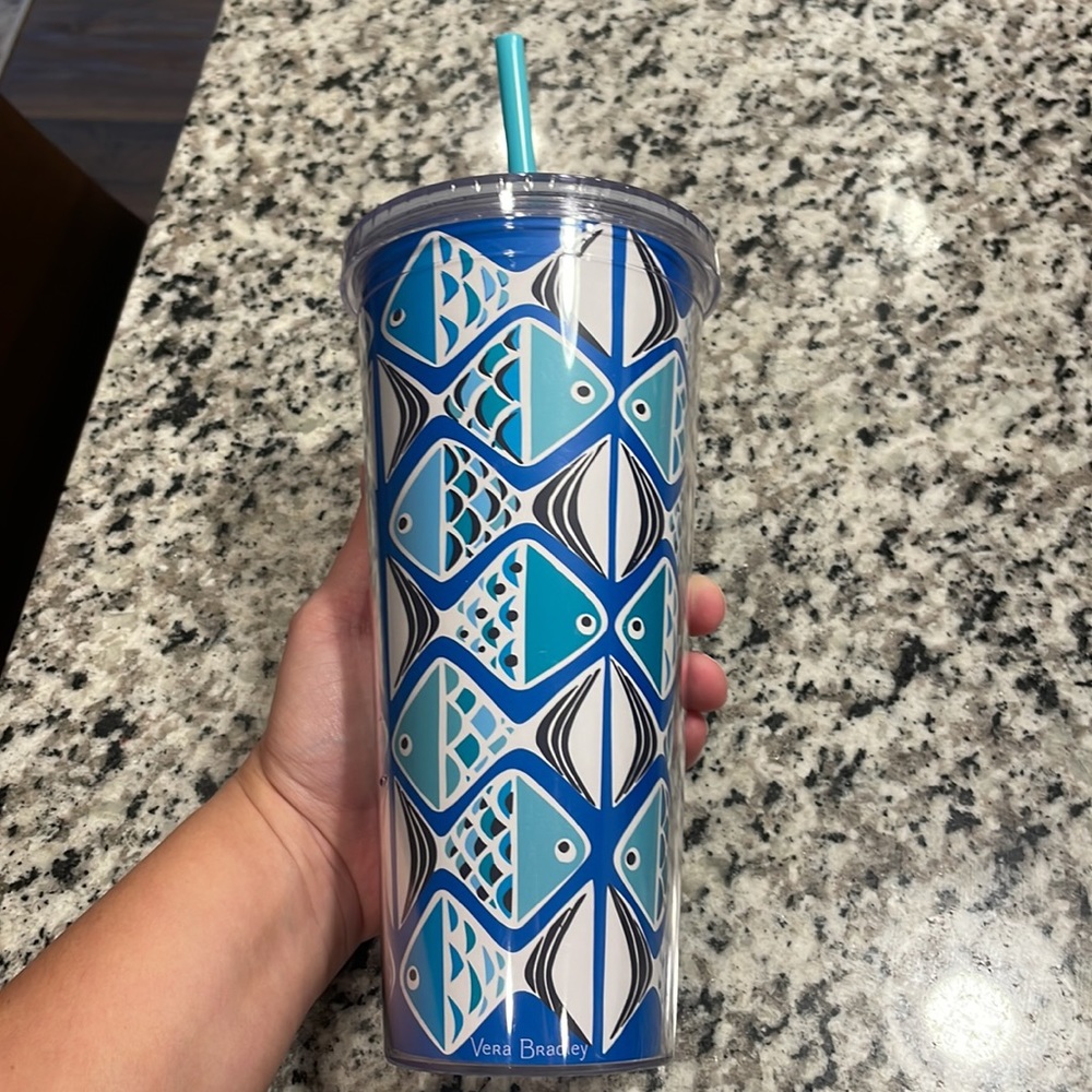 Vera Bradley- Fish Tumbler- 24oz